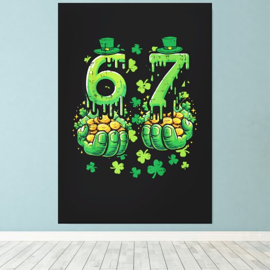 6 7 St. Patrick's Dag Canvas Afdruk (Insitu (Houten vloer))