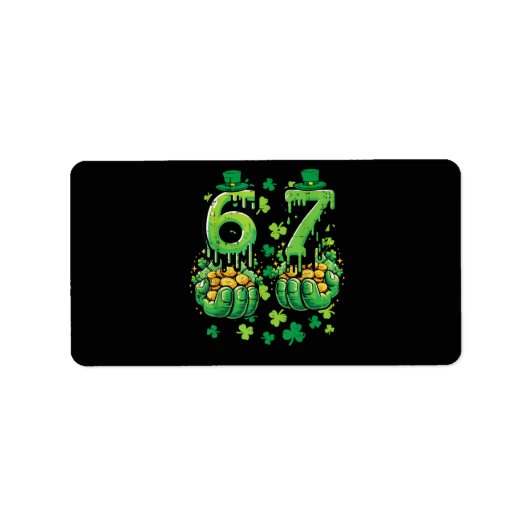 6 7 St. Patrick's Dag Etiket (Voorkant)