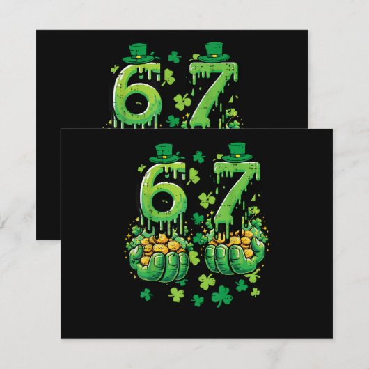 6 7 St. Patrick's Dag Kaart (Voorkant / Achterkant)