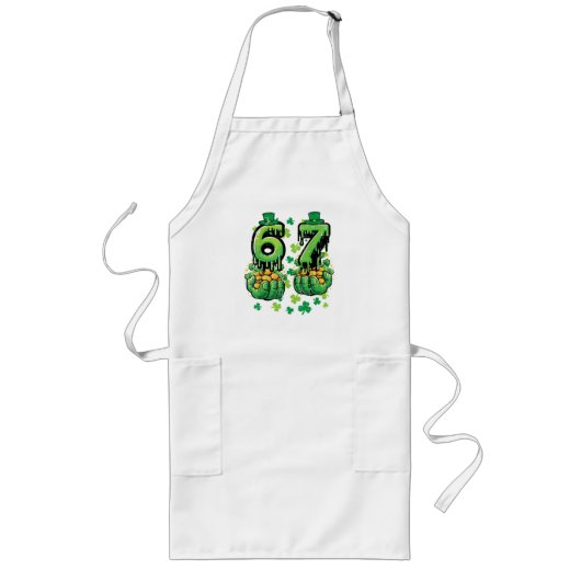 6 7 St. Patrick's Dag Lang Schort (Voorkant)