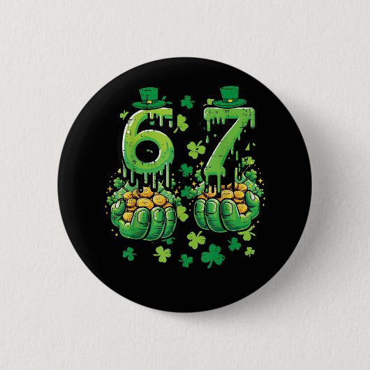 6 7 St Patricks Day Ronde Button 5,7 Cm (Voorkant)