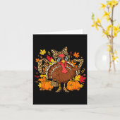 6 7 Thanksgiving Funny Leopard Bow Turkey Six Seve Kaart (Gele Bloem)