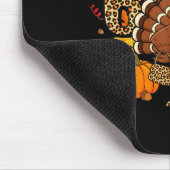 6 7 Thanksgiving Funny Leopard Bow Turkey Six Seve Muismat (Hoek)