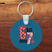 6 7 Valentine Six Seven Meme Coquette Bow Hearts Sleutelhanger (Voorkant)