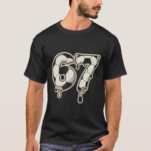 6 7 Voetbal Bal Drip Grafisch Zes Zeven Meme  T-shirt