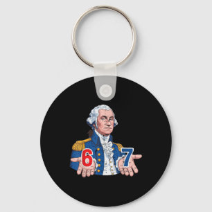 6 7 Washington Grappig 67 Carnaval Kostuum Meme Ze Sleutelhanger