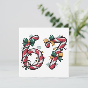 6 7 Zes Zeven Gen Z Alpha Meme Slang Kerstverlicht Feestdagenkaart