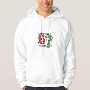 6 7 Zes Zeven Hand Gen Z Alpha Meme Slang Kerstmis Hoodie