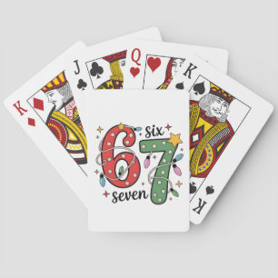 6 7 Zes Zeven Hand Gen Z Alpha Meme Slang Kerstmis Pokerkaarten