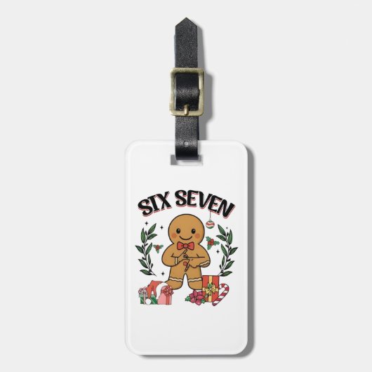 6 7 Zes Zeven Hand Gen Z Alpha Peperkoek Meme Bagagelabel (Voorkant verticaal)