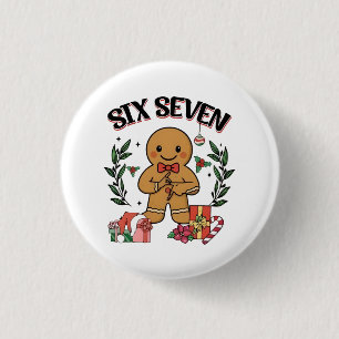 6 7 Zes Zeven Hand Gen Z Alpha Peperkoek Meme Ronde Button 3,2 Cm