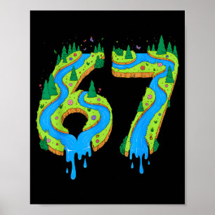 6 7 zes zeven natuur landschap rivier bomen aarde poster