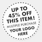 6 Aangepaste Ronde Stickers 45% Korting Bulk Aanko (Voorkant)