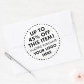 6 Aangepaste Ronde Stickers 45% Korting Bulk Aanko (Envelop)