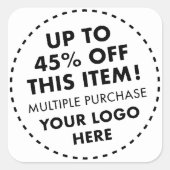 6 Aangepaste vierkante Stickers 45% OFF Bulk Kopen (Voorkant)