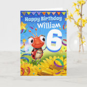 6 ans Carte d'anniversaire personnalisée Gamme de (Fleur jaune)