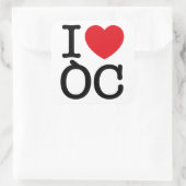 6 autocollants "I Love Oc" planche de 6 stickers (Sac)