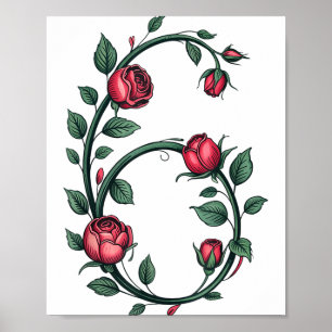 6 Bloemrijk 67 Roos Valentijnsdag Grappige Liefde Poster