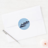  6 Blue Angels Soaring in Sky Ronde Sticker (Envelop)