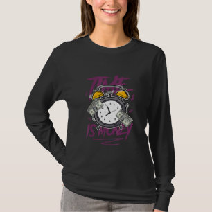 6 Bordeaux T-shirt Time is Money Streetwear Retro 