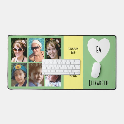 6 citations de photos ajouter nom initiales vert j (Clavier et souris)