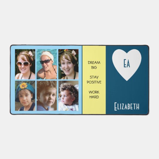 6 citations photo ajouter nom initiales bleu jaune (Recto)