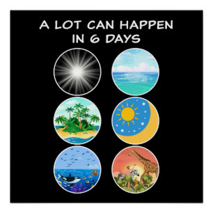 6 Dagen van Creatie - Genesis 1-2 School Teacher Perfect Poster