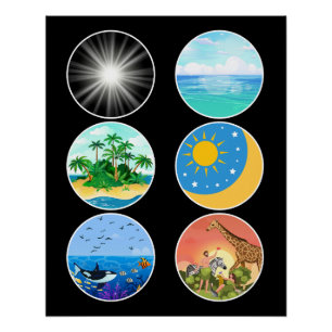 6 Dagen van Creatie - Genesis 1-2 School Teacher Perfect Poster
