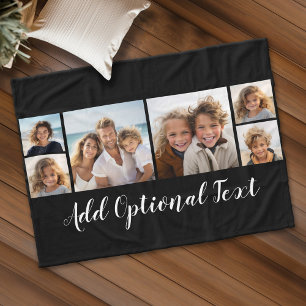 6 de Facultatieve Tekst van de Collage van de foto Fleece Deken
