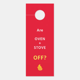 6 Deurhangers - VEILIGHEIDSHERINNERING - Oven UIT?