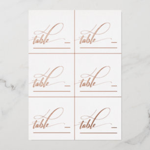 6 DIY Rose Gold Folie Calligraphy Vouw Plaatskaart Feestdagenkaart