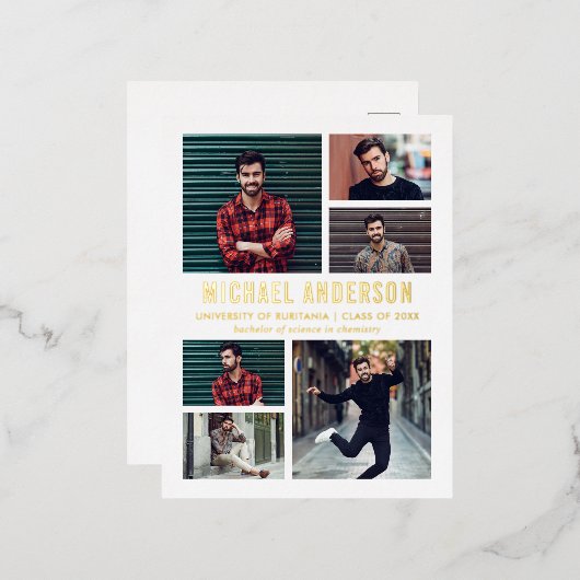 6 Faire-part de graduation du tableau de bord phot (Recto/Verso)