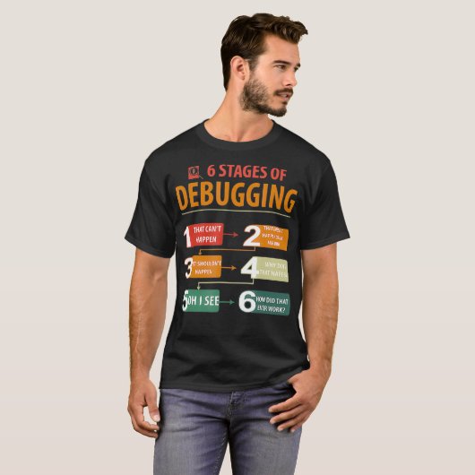6 Fasen van het Zuiveren Software Develope Program T-shirt (Voorkant volledig)