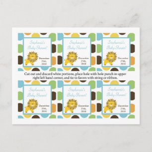 6 Favor Tags Oerwoud King Lion Safari dierentuin Uitnodiging Briefkaart