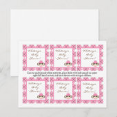 6 favorieten Tags Roze Argyle Sock Monkey Uitnodiging Briefkaart (Voorkant / Achterkant)