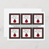 6 Favorietentjes Red Ladybug Uitnodiging Briefkaart (Voorkant / Achterkant)
