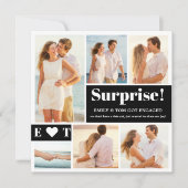 6 Foto Black White Verloving Aankondiging (Voorkant)