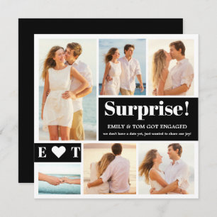 6 Foto Black White Verloving Aankondiging