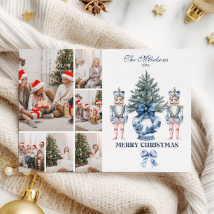 6 Foto Blauwe Chinoiserie Notenkraker Kerstmis Feestdagenkaart