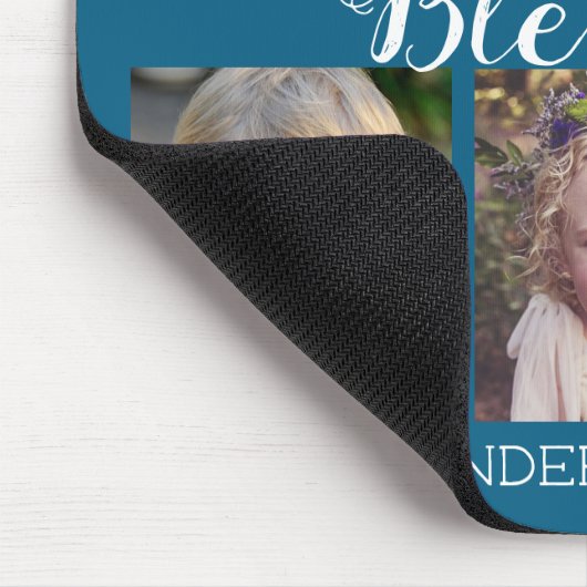 6 Foto Collage Blessenscript blauw Muismat (Hoek)