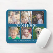 6 Foto Collage Blessenscript blauw Muismat (Met muis)