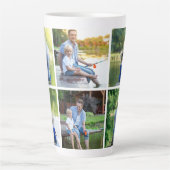 6 Foto Collage Dad Father Keepslag Latte Mok (Voorkant)