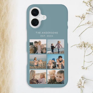 6 Foto Collage Familie Vakantie Gepersonaliseerd A iPhone 16 Hoesje