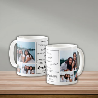 6 Foto Collage Handtekening Afstudeercadeau  Koffiemok