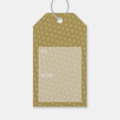 6 Foto Collage Merry Kerstscript Gold Stars Cadeaulabel (Achterkant)