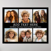 6 Foto collage met 2 regels voor eenvoudige tekst Poster (Voorkant)