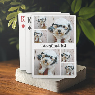 6 Foto collage met Script-tekst - zwart-wit Pokerkaarten