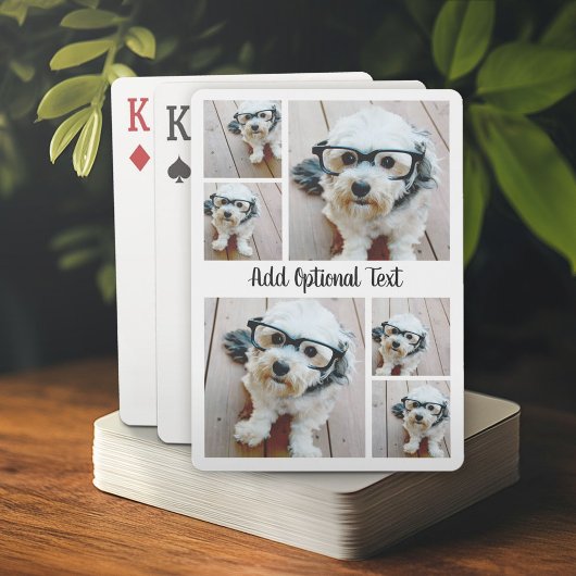 6 Foto collage met Script-tekst - zwart-wit Pokerkaarten