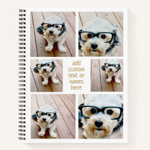 6 Foto Collage Minimalist - wit en goud Notitieboek