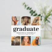 6 Foto Collage Moderne Afstuderen Kaart (Staand voorkant)
